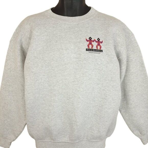 Plaid Brothers Software Sweatshirt Vintage 90s Finance Tech Portfolio Manager - Picture 1 of 5